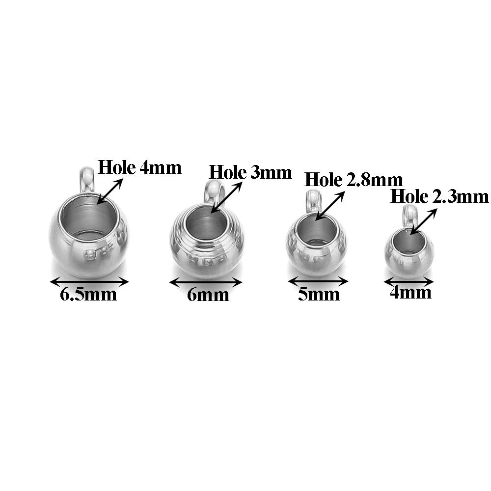 20pcs Stainless Steel Spacer Beads Pendant Charms Clasps Gold Color Bail Beads for DIY Jewelry Making Findings Hole 2-4mm Beads