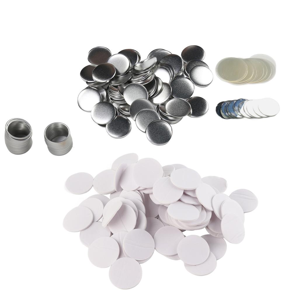 100 Sets 58mm Mirror Round Buttons Parts DIY Blank Rustproof Tinplate Button Maker Supplies for Handcraft Craft