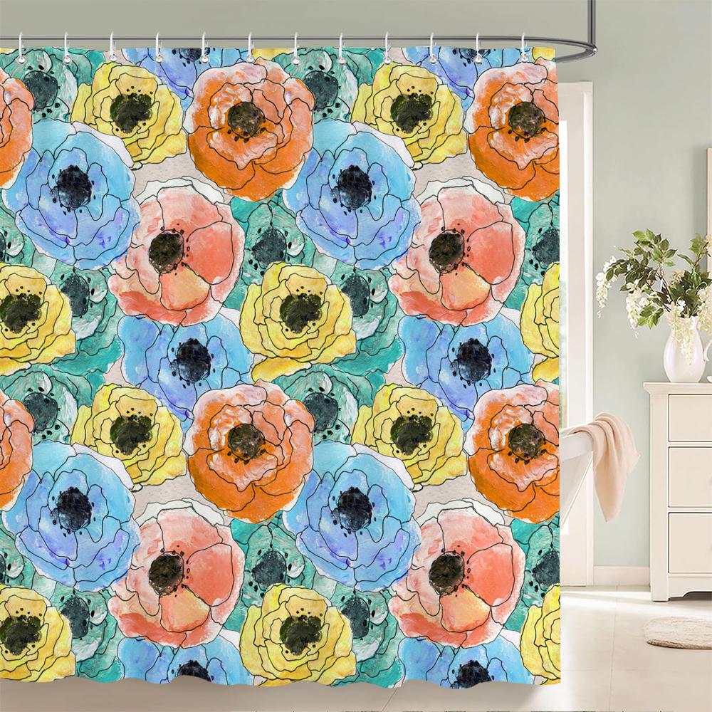 Mooie Bloemen Douchegordijnen Aquarel Bloemen Bloemen Home Decoratie Gordijn Voor Badkamer Polyester Stof Badgordijn