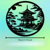 Japanese Pagoda Metal Wall Art Sculpture Mural Garden Yard Fence Weatherproof Decor Large Size Gift