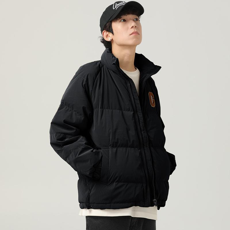Зимняя новая мужская куртка корейского стиля с утолщенным теплым воротником-стойкой 90% — фото 4
