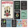 Prosecco Vintage Poster Cocktails Metal Tin Signs Pub Bar Decoration Prosecco Princess Wall Art Decor