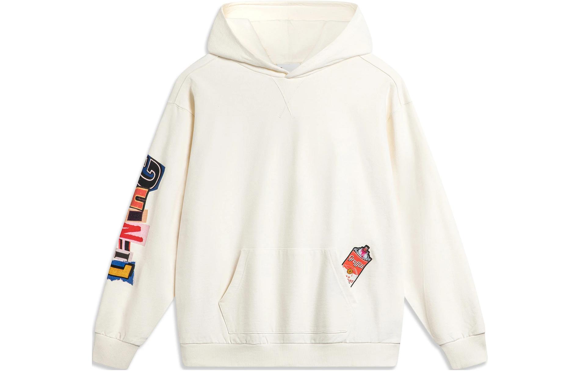 Li Ning Sweatshirts Unisex White Hooded Moderate Other AWDU139-2 XL
