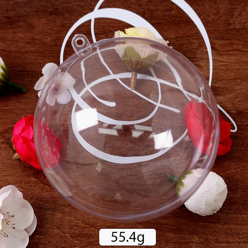 2Pcs Christmas Transparent Ball Plastic Christmas Trees Open Ball Box Bauble Ornament Wedding Gift Present Party Home Decoration