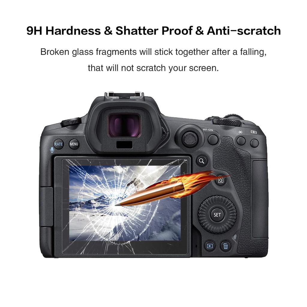 Rieibi Canon EOS R7 Screen EOS R7 Screen Canon EOS Screen EOS R6 Tempered Glass Screen EOS R7 Tempered Glass Screen 9H Impact Fingerprint Resistant