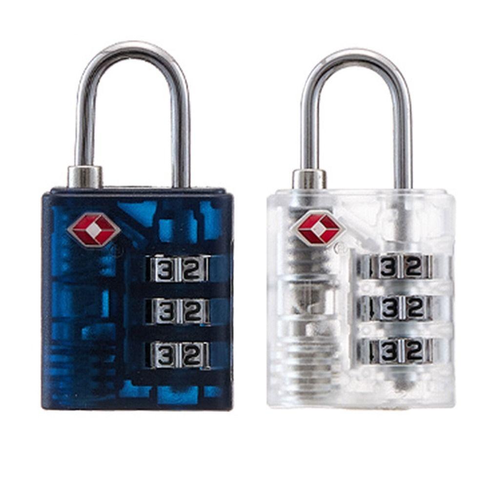 Transparent Customs Password Lock TSA Suitcase Luggage Coded Lock New Cabinet Padlock  for Travel