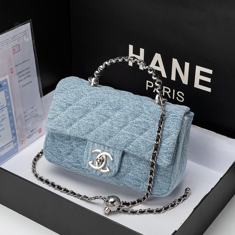 2025 Hochwertige Damen-Crossbody-Tasche aus echtem Leder - Schultertasche mit Kette und Rautenmuster