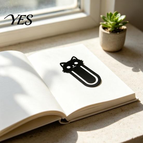 Smooth Edge Bookmark 3D Printed Cat Bookmark, Stable Clamping Book Clip, Not Easy To Cute Fall Off Non-Scratch Practical Reading Mark for Accessory