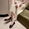 Flat Bottom Shallow Mouth Pearl Word with Mary Jane Shoes Women's New Chinese Embroidery Soft Sole Single Shoes Large Size Women's Shoes 41-43
