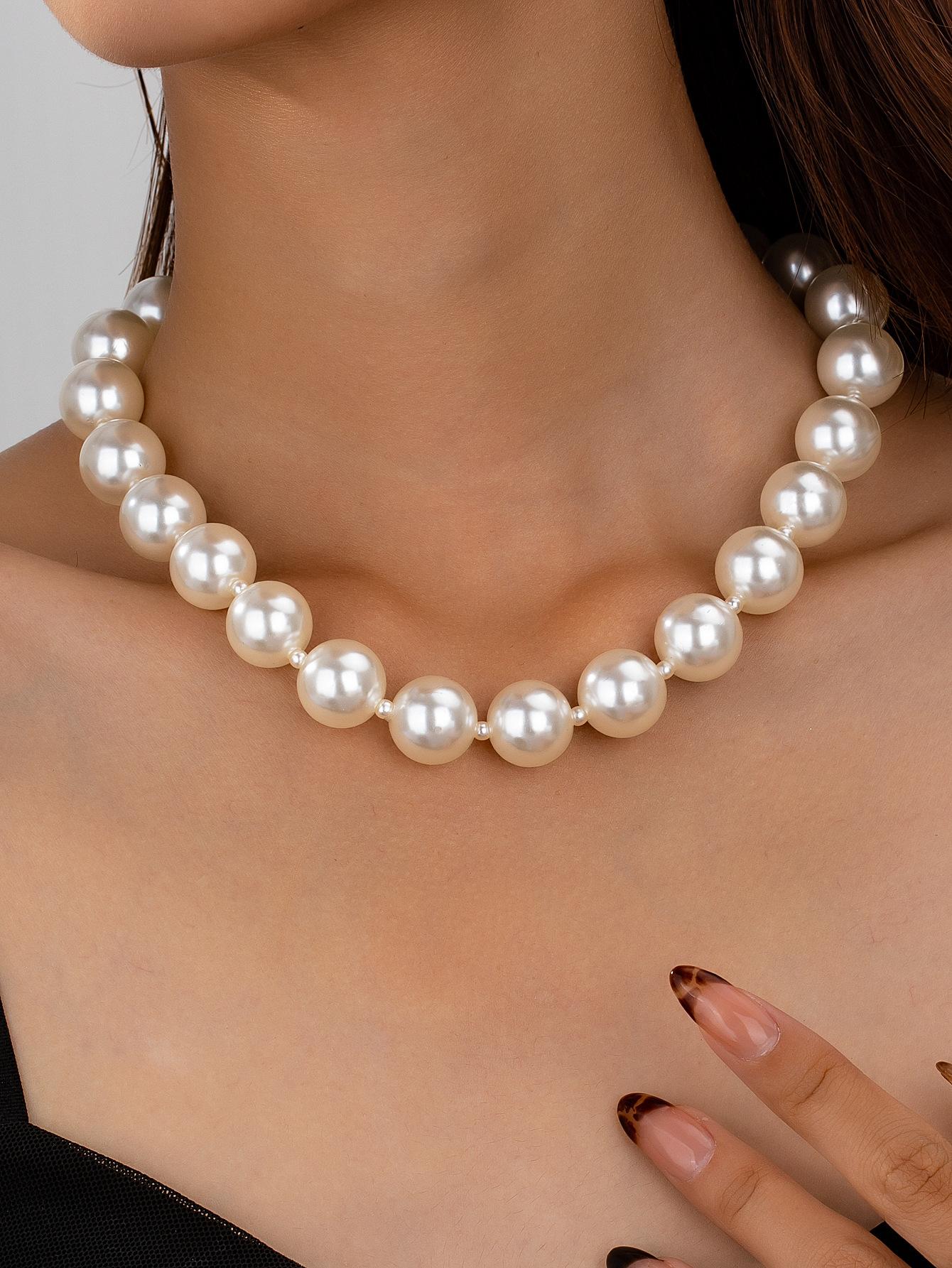 Шицзя простая атмосферная жемчужная цепочка на ключицы темперамент универсальная трендовая шейная цепочка