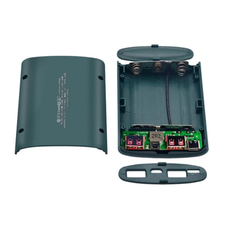 Carcasă portabilă DIY pentru baterii externe cu ieșire Type C și USB dublu, carcasă cu design mic pentru baterii externe pentru 8x18650