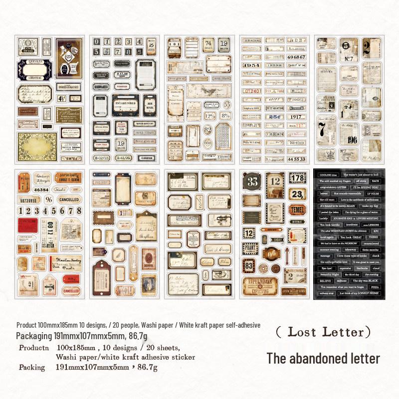 Lost Letter Series: Retro Dual Material Number Labels for DIY Journal Decoration
