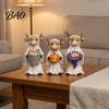 Spooky Desktop Figurine 3Pcs Halloween Ghost Highland Cow Figurines, Resin Yak Statues with Pumpkin, Farmhouse Seasonal Home Decoration Tabletop