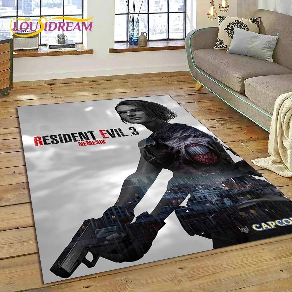 3D Horro Games R-Resident Evil Gamer Carpet Rug for Bedroom Living Room Home Sofa Decoration,Child Game Large Decor Floor Mat