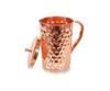 Jarra de Agua de Cobre TreegoArt Sin Junta Antiderrames Diseño Diamantado Martillado 2000 ML- (Paquete de 1)