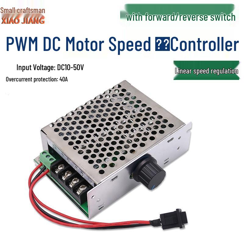 PWM DC Motor Speed Controller with Forward/Reverse Switch, 12V/24V/48V, 40A, Stepless Adjustment