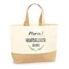 Tote bag en jute - PLANETEE - Merci Handballeuse Adorée - Jute naturel - Poignées solides - Fabriqué en France