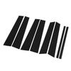 8PCS Pillar Post Cover Glossy Black High Gloss Mirror Effect Stylish Window Pillar Post Trim for Edg