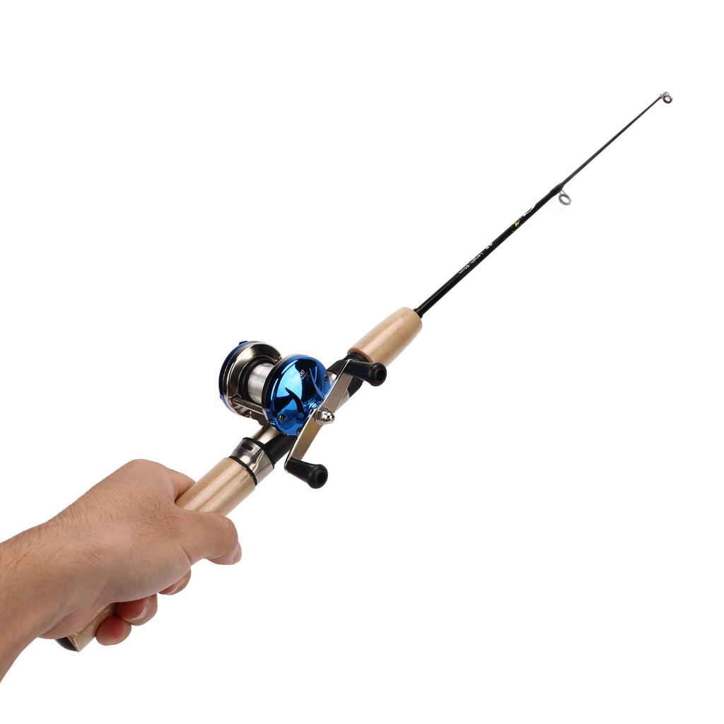 Ice Fishing Rod Kits Complete 27.6inch Rod Portable Ice Fishing Accessories with Case Jigs Float Hook Weight Reel