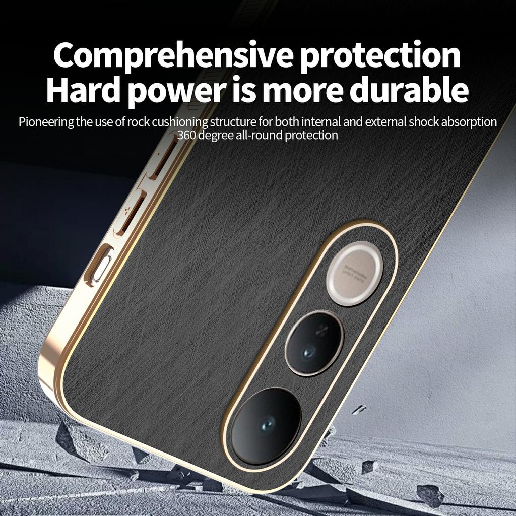 KADEM For vivo V50 Lite 4G/5G Case Electroplating Silk Texture PU+TPU Phone Back Cover