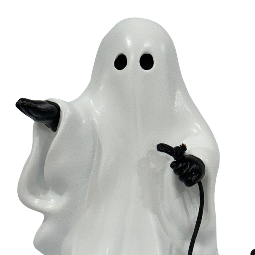 Halloween Ghost Walking Dog Statue Halloween Ghost Figurine Cute Ghost Ornament Halloween Tabletop Decoration