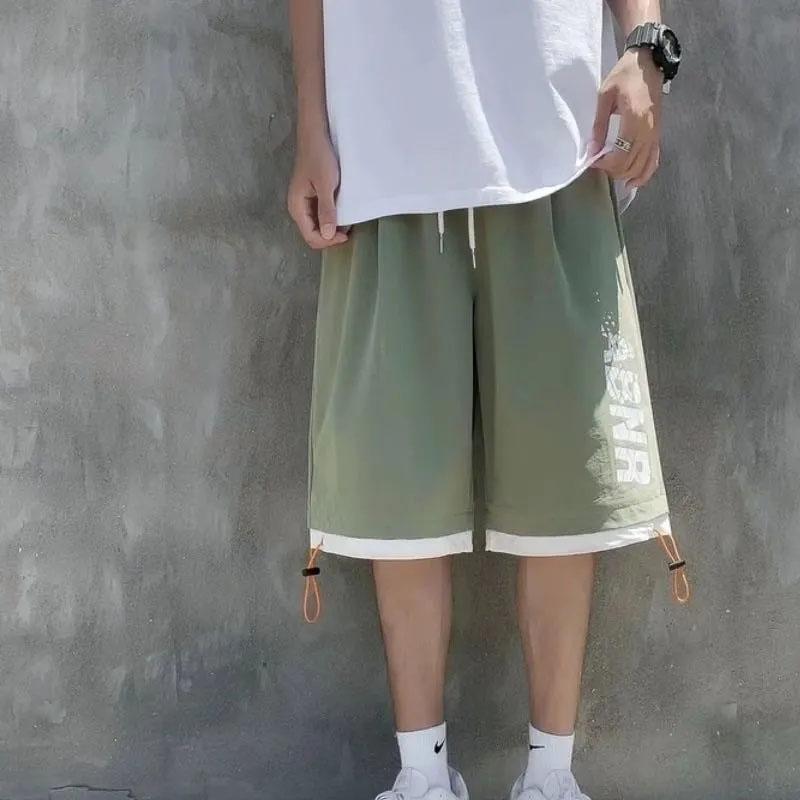 

Летние шорты Ins, мужская верхняя одежда, спортивные повседневные брюки, универсальные свободные дышащие и удобные брюки с пятью точками, мужские средние брюки M