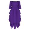 Girl's Renaissance Halloween Fancy Dress Costume Cold Shoulder Smocked Irregular Hem Dresses