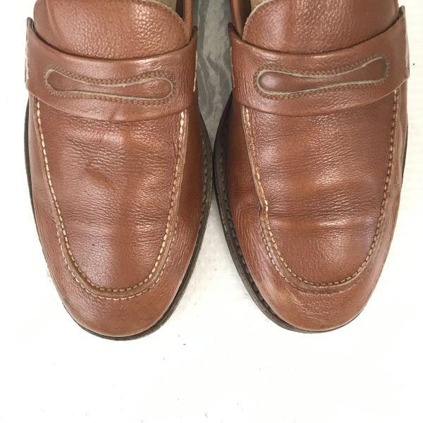 Vintage 80s-90s Made In Italy Gravati Leather Loafer Moccasin Business Shoes Size 7 25.5-26.0cm Brown(USED)