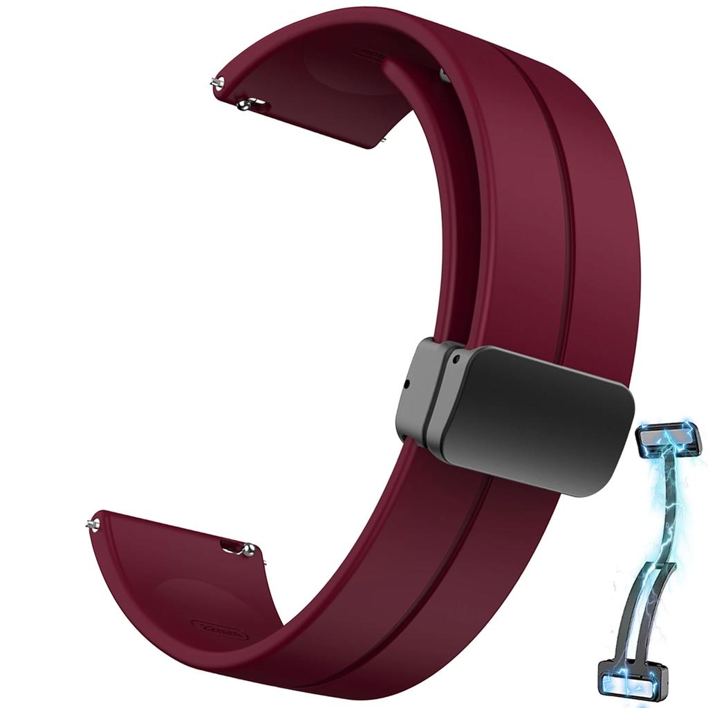 20 22mm Strap For Samsung Galaxy Watch 7/6/4/5 Pro/classic/gear S3/active 2 Sport Silicone Magnetic Buckle Huawei GT 4 3 2e Band