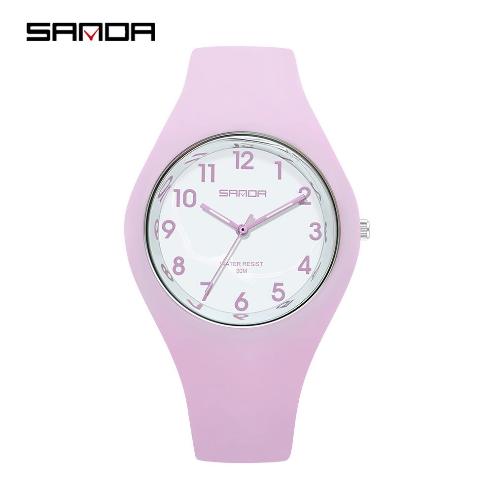 Sanda Beliebte Jugend Trendige Unisex Silikonuhr - Bonbonfarbe, Einfaches Design, Wasserdicht, Studentenfreundliche Armbanduhr