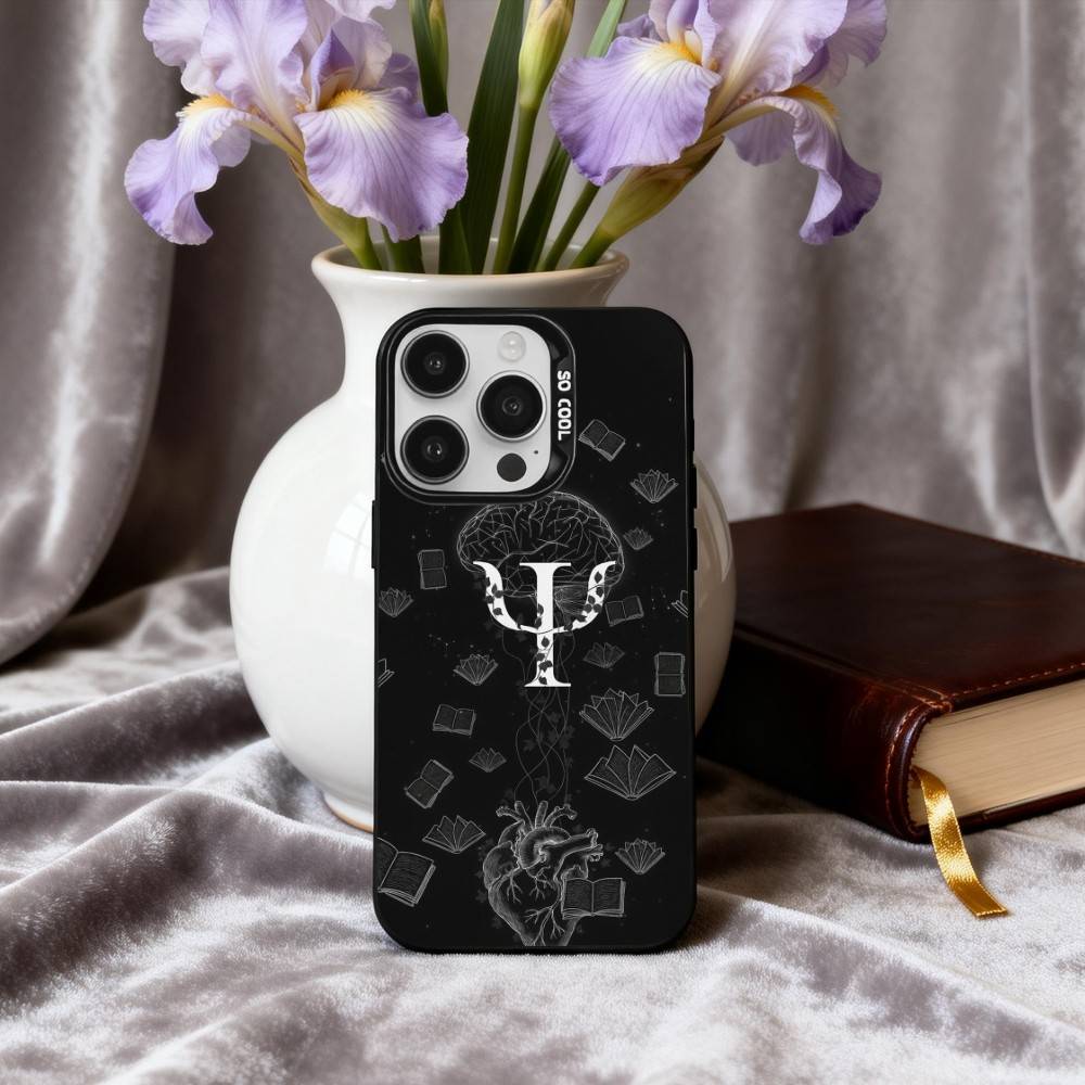 P-Psychologist Profession P-Psychology  Phone Case For iPhone17,16,15,14,13,12,11 Plus,Pro Max Black Candy silver phone case