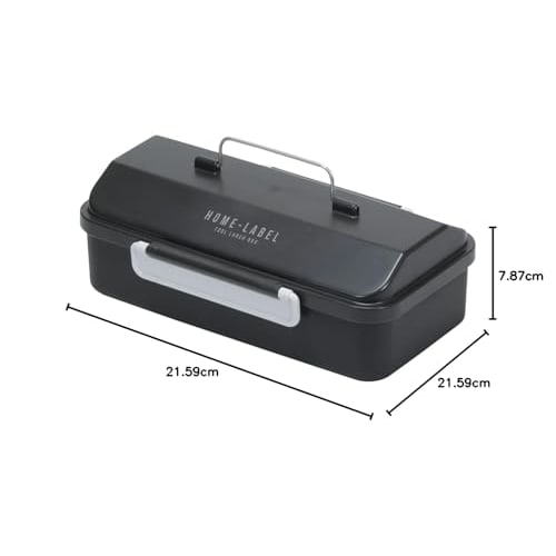 PEARL METAL Bento Box, 800ml, Single Tier, Made In Japan, Black, Home Label Tool, D-6776