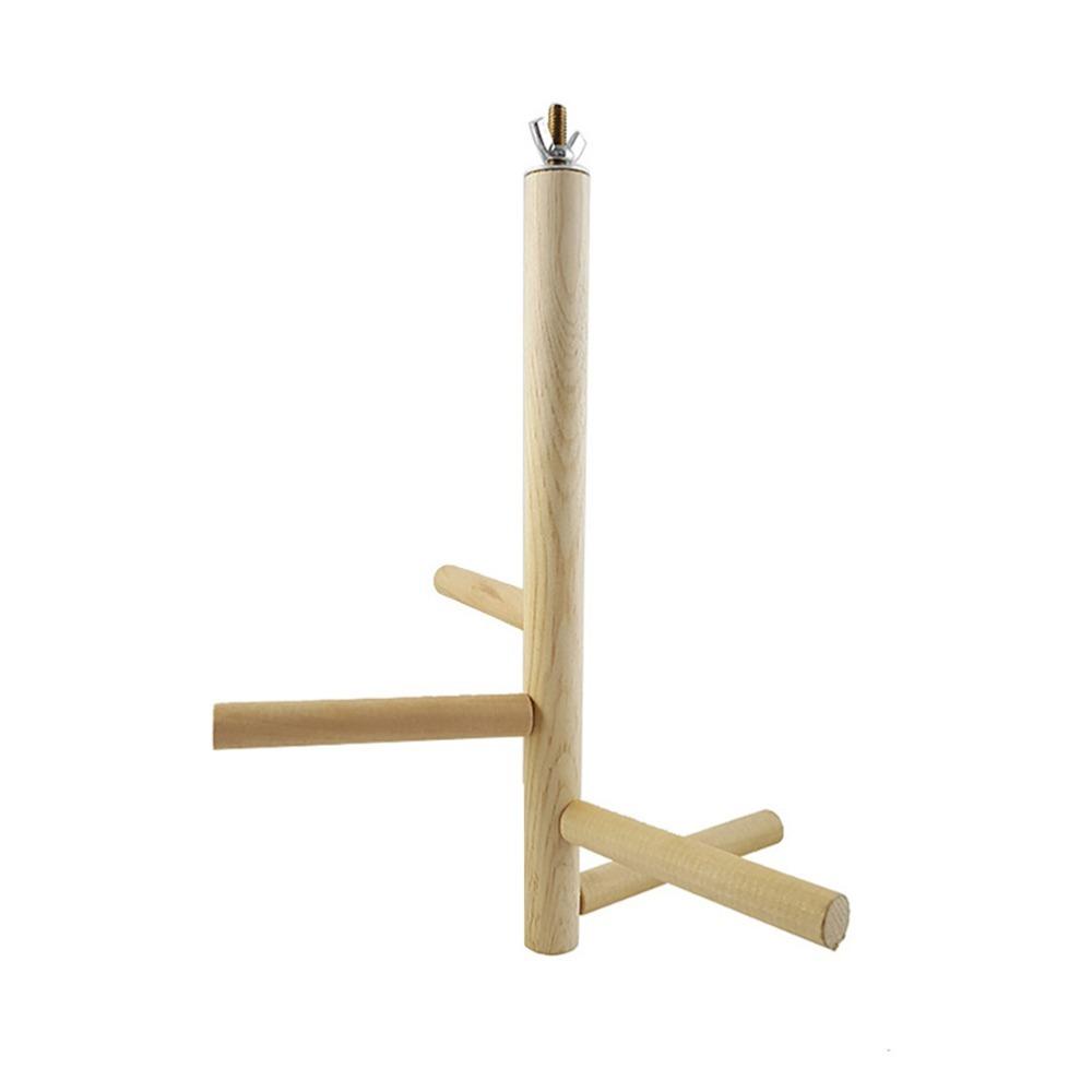 Bolt Mount Connection Bird Perch Stand Rotatable Assembly Wooden Bird Perch Bird Cage