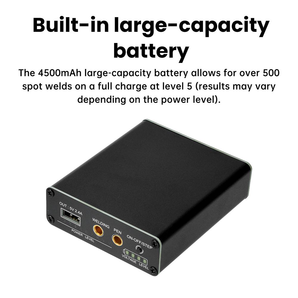4500mAh Dual-Pulse Spot Welder DC 5V 2A 10 Gears Adjustable Portable Handheld Spot Welding Machine Repair Tool for 18650/21700