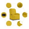 Vidaxl Foldable Armchair, Yellow, Upholstered In Velvet