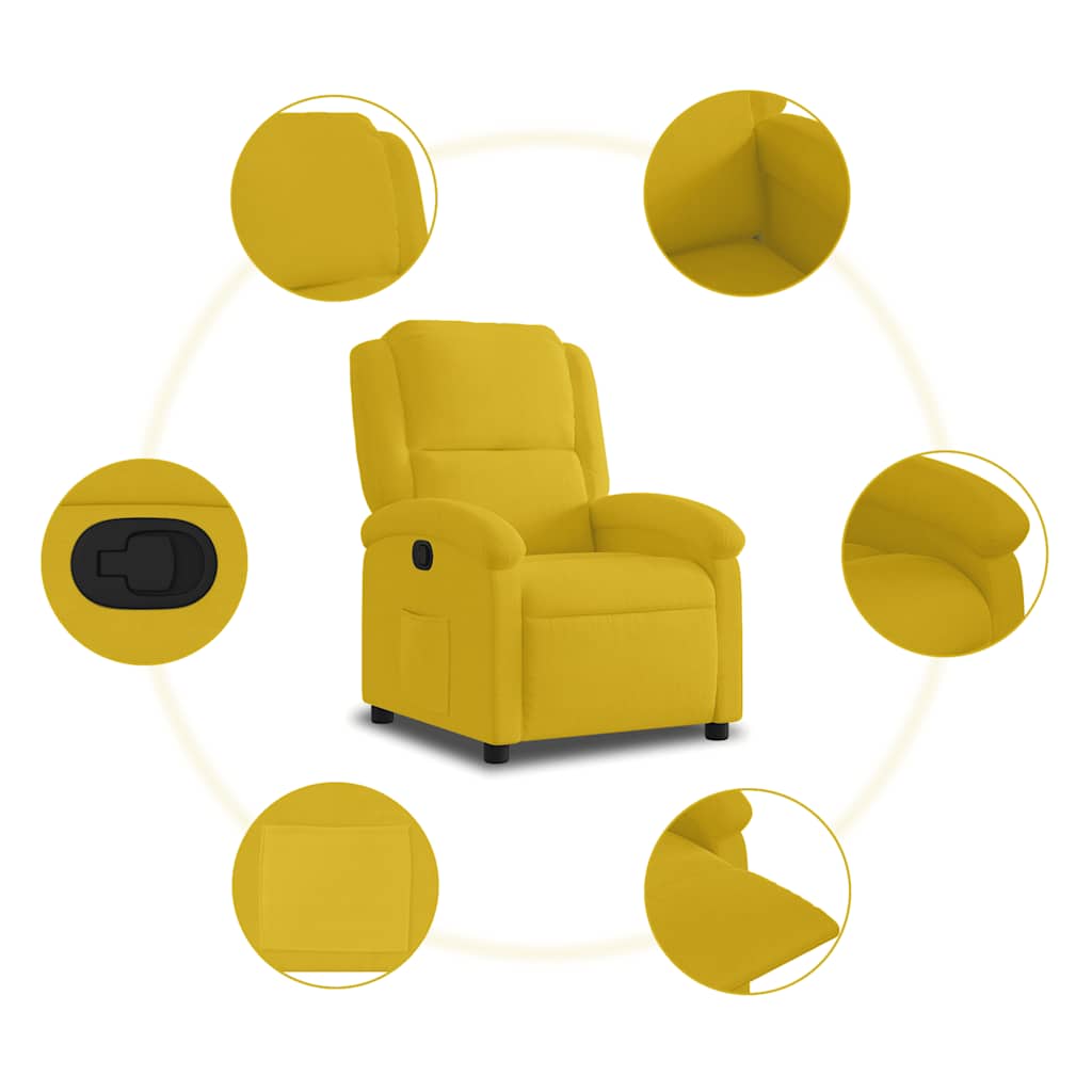 Vidaxl Foldable Armchair, Yellow, Upholstered In Velvet