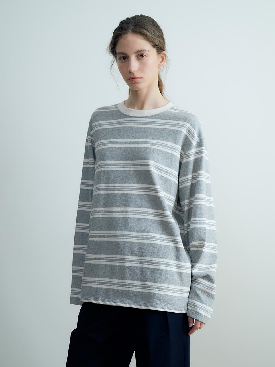 Verbom Stripe Logo T-Shirt_Gray Gray