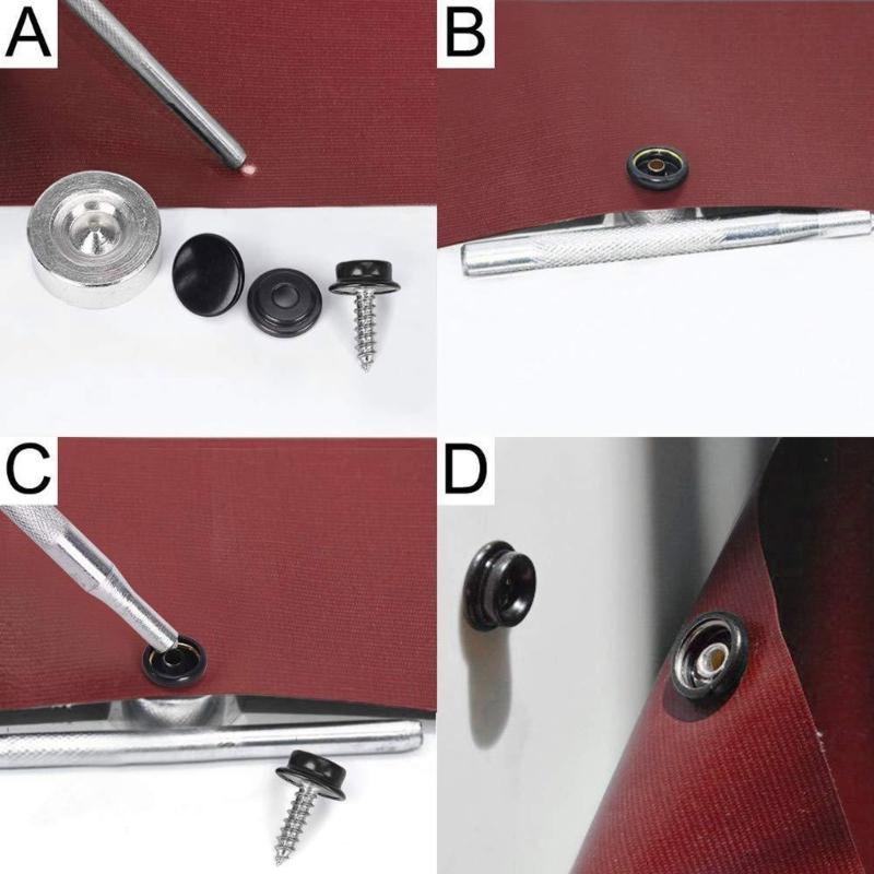 30 Sets Screw Snap Fastener, 15mm Screw Press Studs Canvas Snaps Stainless Fastener Screw Snaps Marine Press Studs Kits