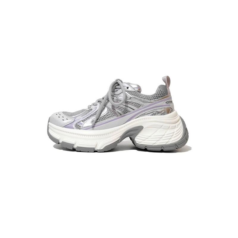 Raise the Bottom Dad Shoes Women's Spring New Retro Fashionable Breathable Casual Shoes Show Feet Small Sports Shoes