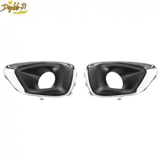 Pair For Jeep Compass Front Bumper Fog Light Covers Bezel Chrome Trim Decor