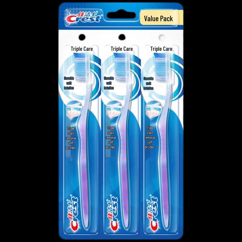 Crest Triple Care Soft Bristle Toothbrush 3-Pack