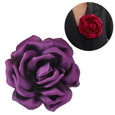Chic 15cm Blumenbrosche Stoffrose Anhänger Anstecknadel Stilvolles Party-Accessoire Mode Reversnadel Statement für Frauen