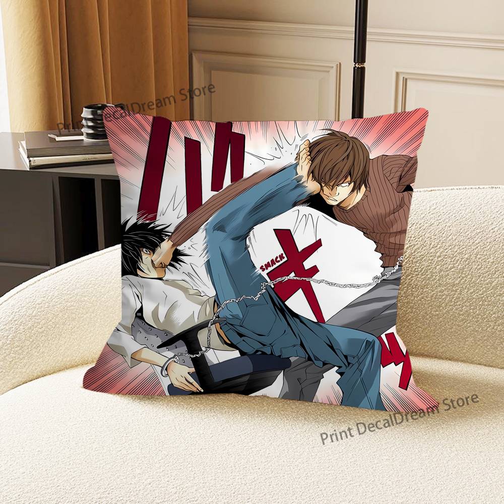 D-Death N-Note Teru Mikami L Misa Printed Pillow Cover Cushion Case Simple Sofa Pillow Case No Pillow Core