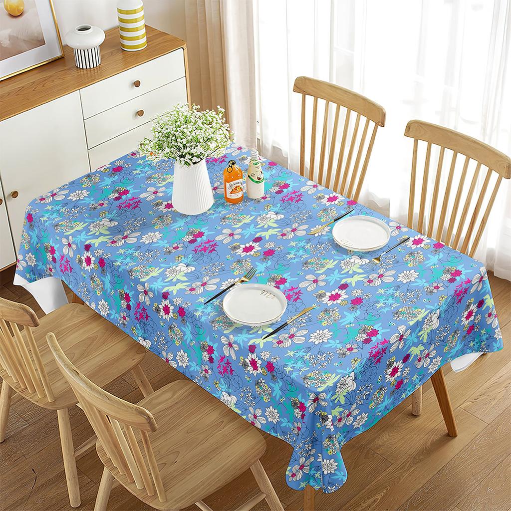 Floral Tablecloth Rectangular Floral Plant Natural Landscape Decor Tablecloth Decorations for Home Kitchen Dining Room Banquet