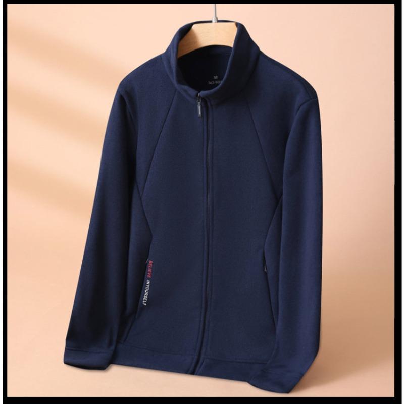 Nová podzimní a zimní pánská bunda Polar Fleece zesílená ležérní bunda korejský styl trendy velká velikost ležérní móda muži
