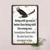 American Eagle Metal Tin Sign Vintage Motivational Wall Art with Inspirational Quote, Rustic Iron Decor for Bar Cafe Garage Man