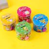 With Lock and Key Tinplate Piggy Bank High Capacity Cute Coin Savings Box Cartoon Print Design Iron Art Storage Jar