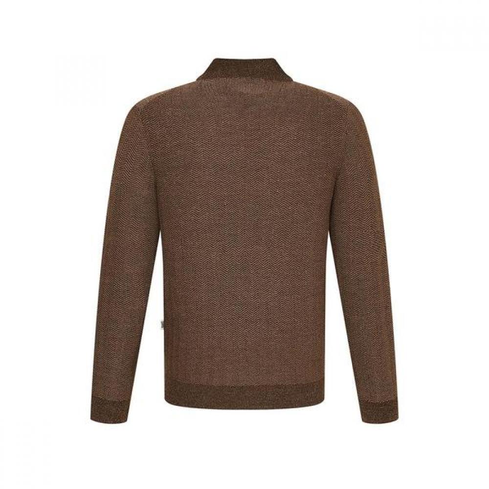 Daks Men Herringbone Pattern Collar Cardigan Dma1swcd101w1