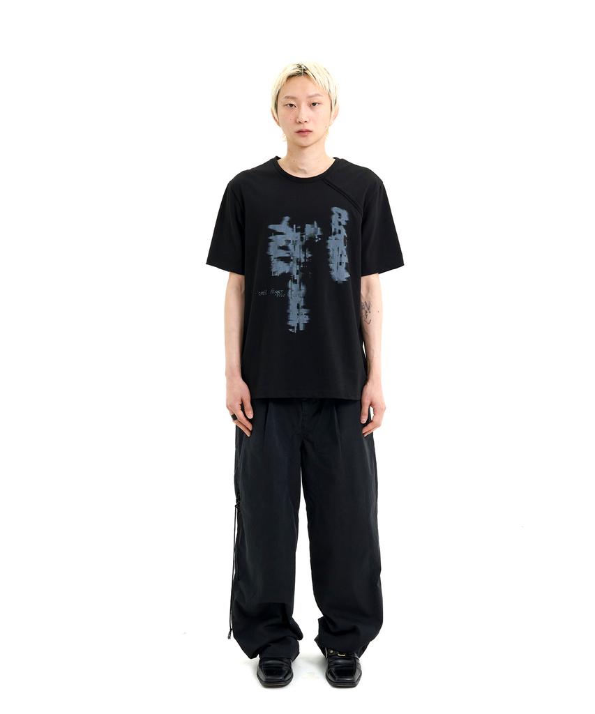 Laekeulopeu Washed Drawstring Trousers - Black