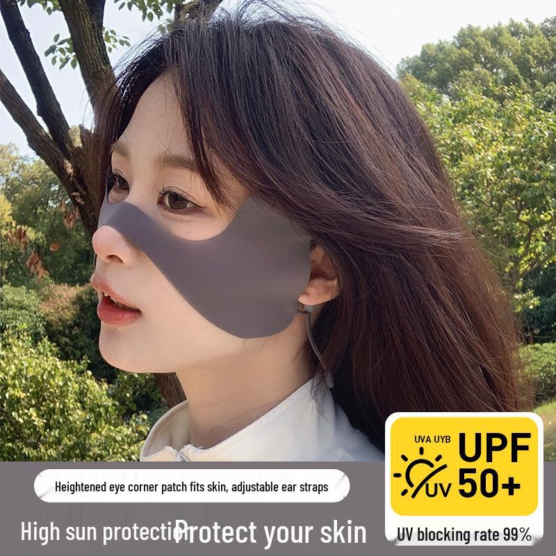 Women's Outdoor UV Protection Butterfly Face Mask - Ice Silk, Seamless & Ear-Hanging Design for Running